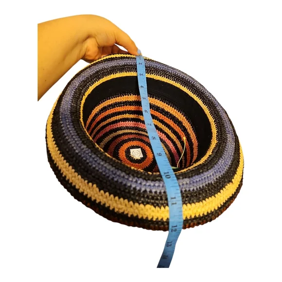 Greenpacha Handwoven Multicolor Boho Bucket Sun Hat Size Medium - Picture 5 of 12